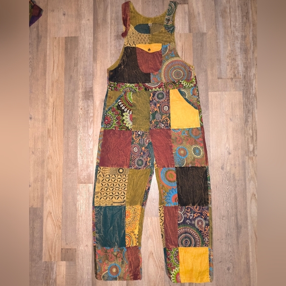 Kathmandu Pants - Kathmandu Colorful Patchwork Overalls